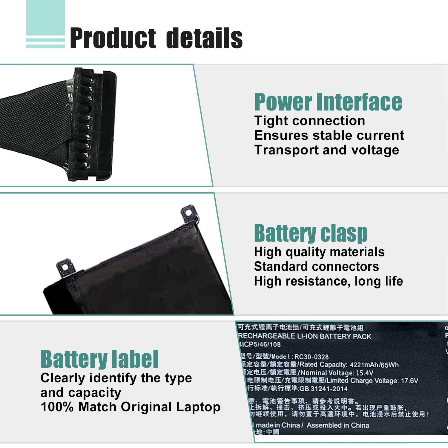Amazon.com: BOWEIRUI RC30-0328 Laptop Battery Replacement for